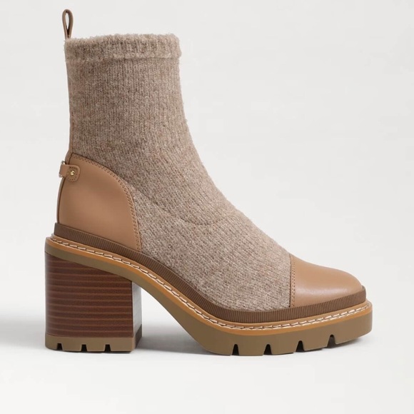 Sam Edelman Rozanna Knit Bootie Luxe Tan - Picture 1 of 4